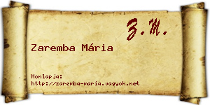 Zaremba Mária névjegykártya