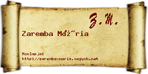 Zaremba Mária névjegykártya